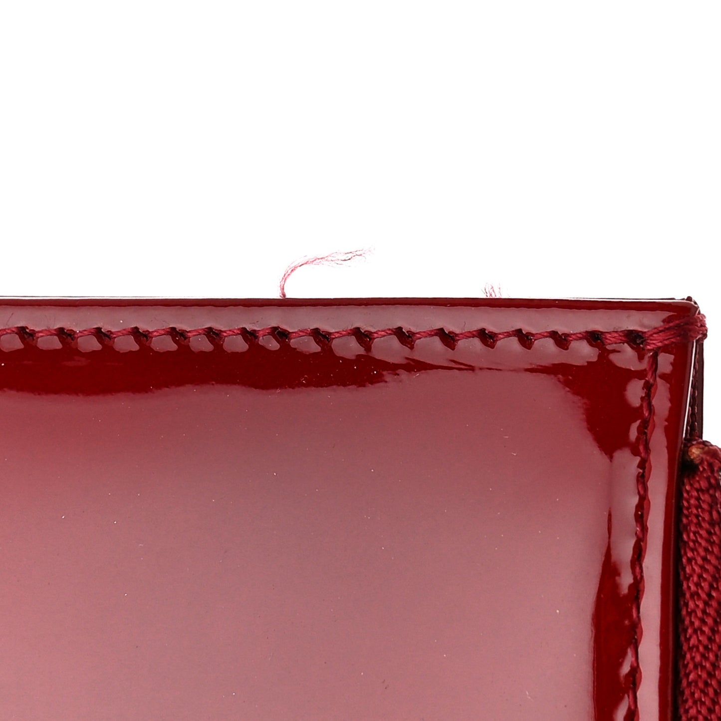 Patent Cannage Lady Dior Chain Wallet Rouge Ceris
