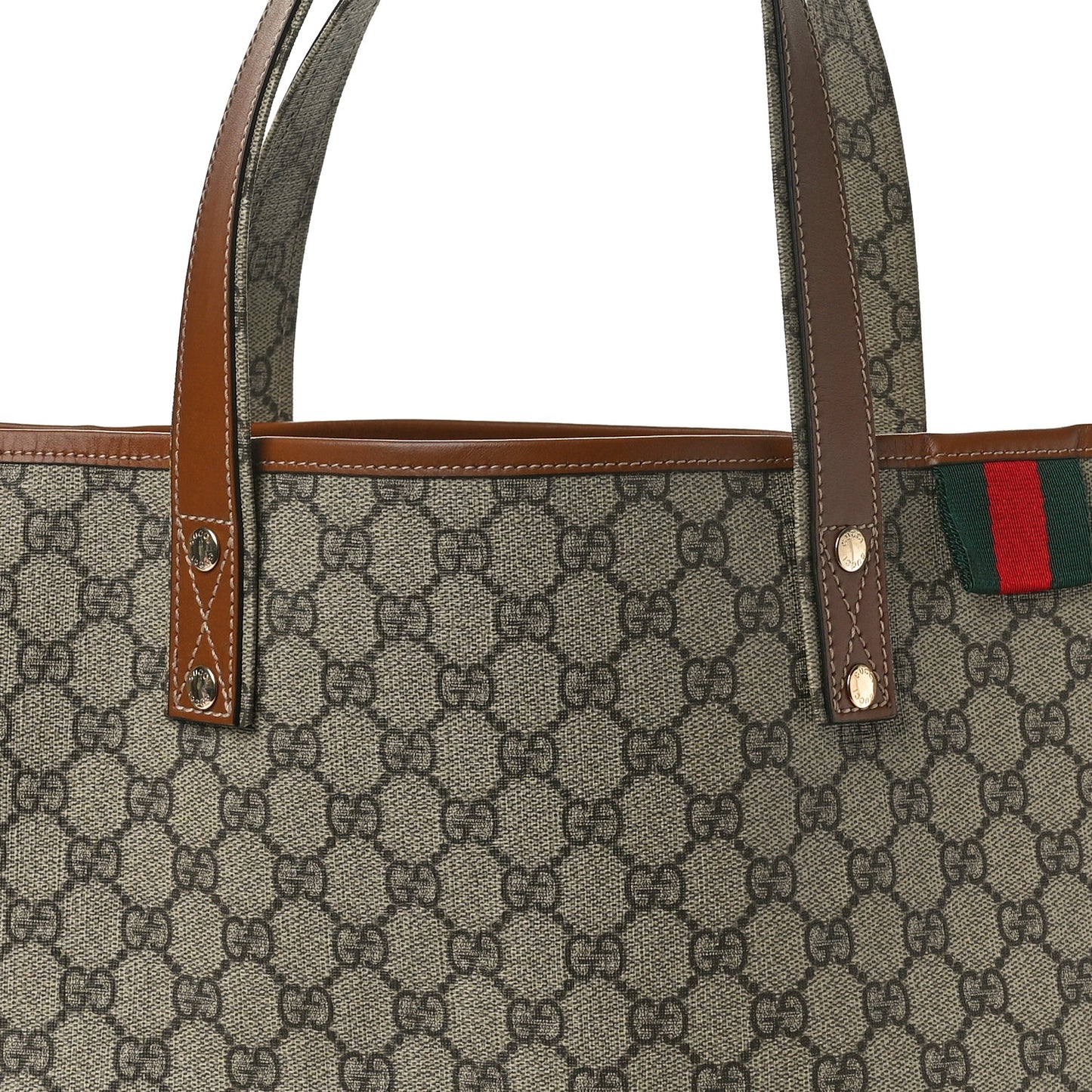 GG Plus Monogram Medium Signature Web Loop Tote Light Brown