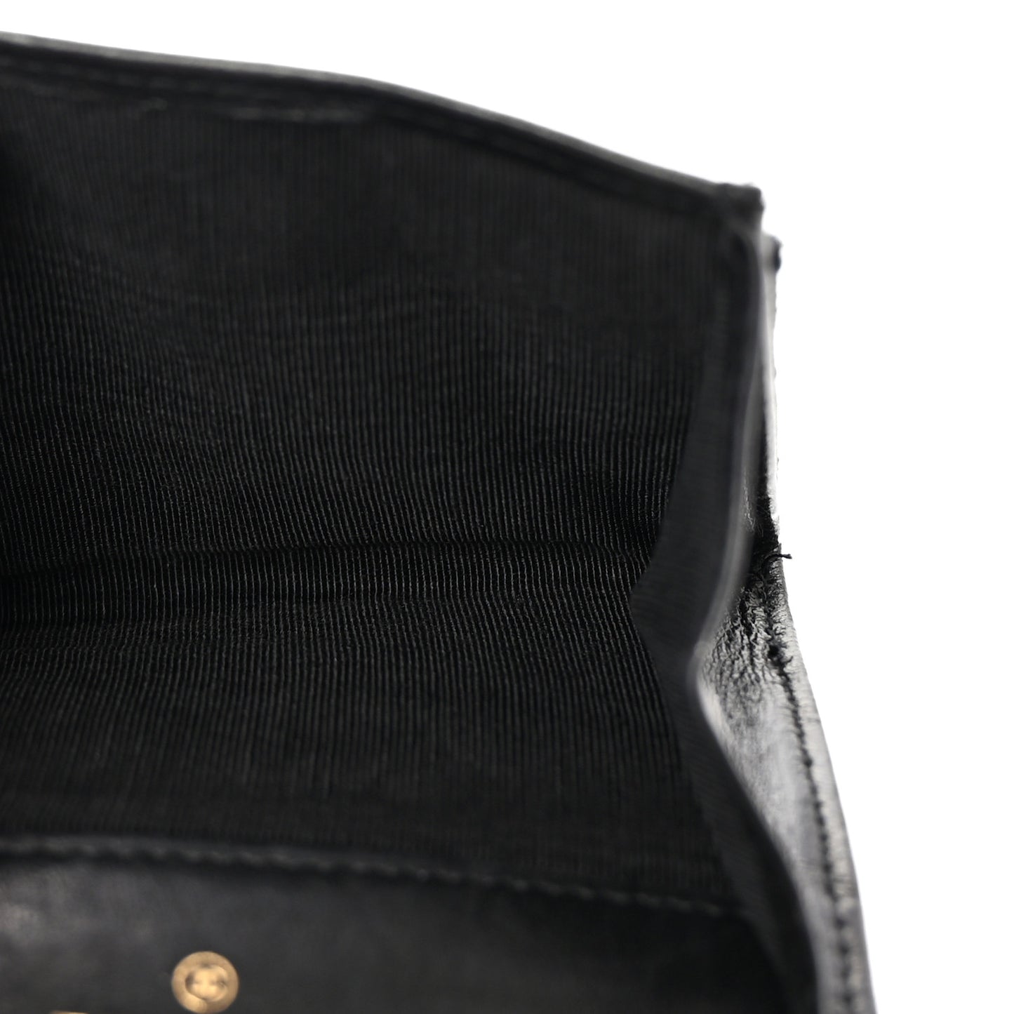 Satin Stitched Flap Card Case Black
