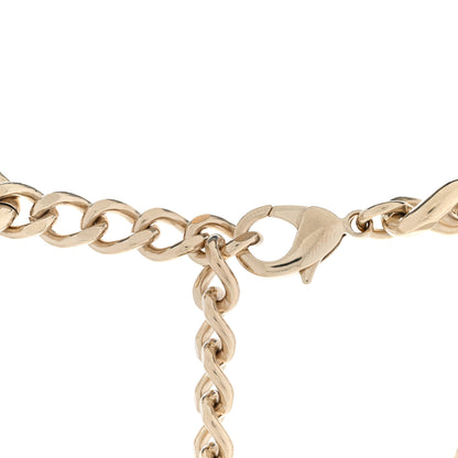Chanel Crystal CC Chain Link Choker Necklace Gold 5 of 7