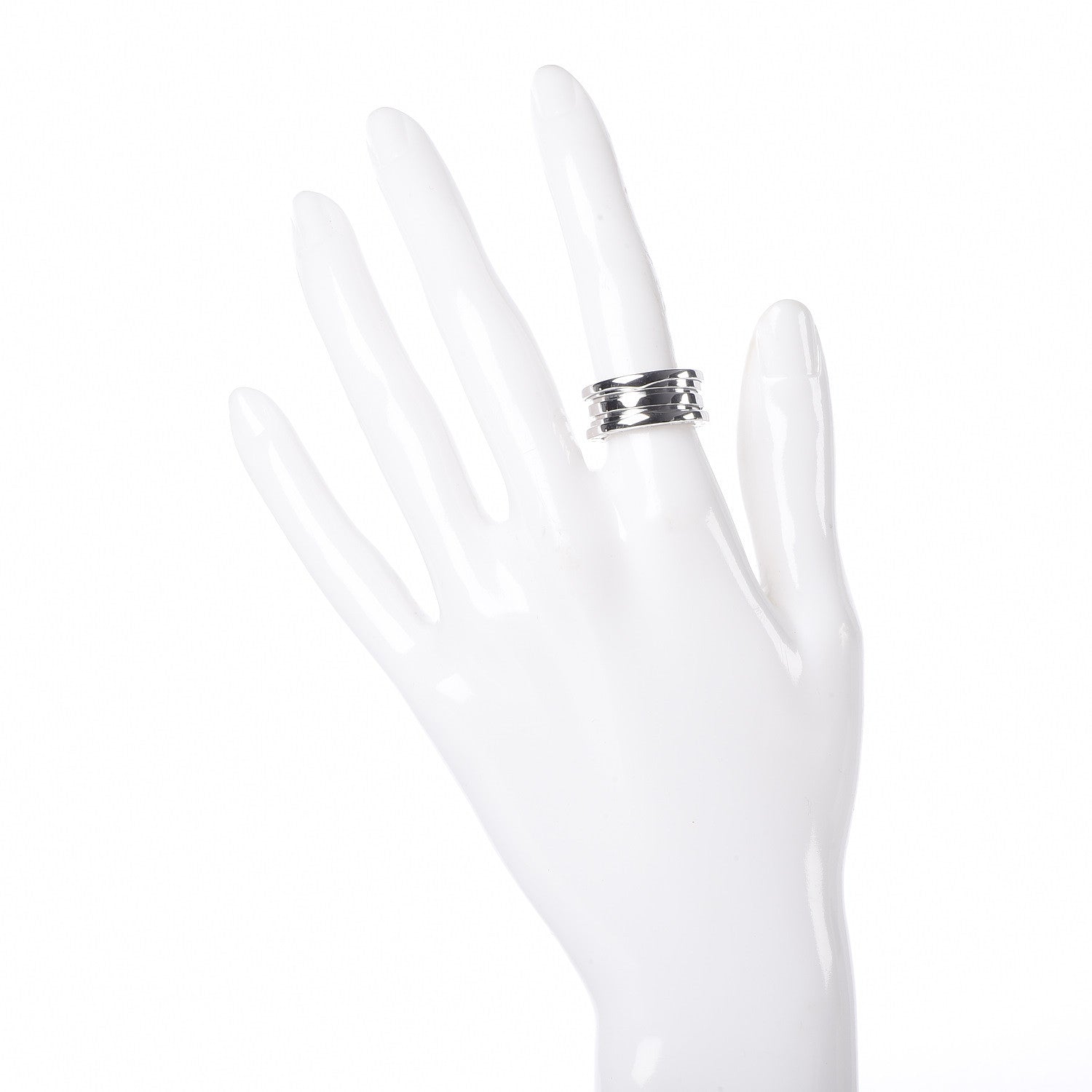 Bulgari 18K White Gold B.Zero1 Three-Band Ring 51 5.75 2 of 6