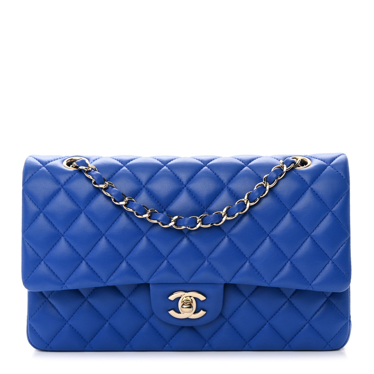 Chanel Lambskin Quilted Medium Double Flap Blue 1 of 16