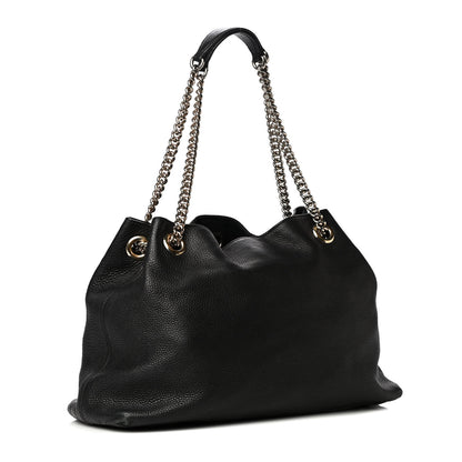 Gucci Pebbled Calfskin Medium Soho Chain Shoulder Bag Black 2 of 13