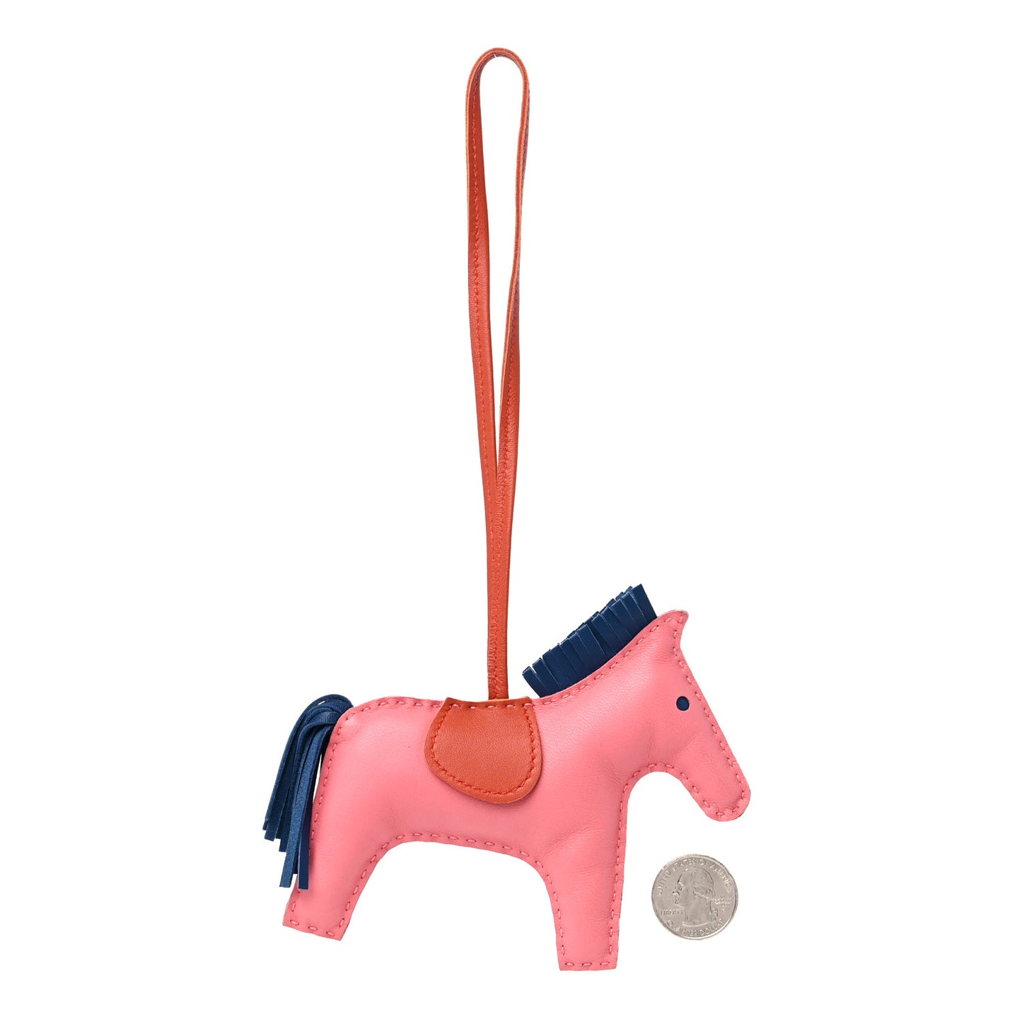Milo Lambskin Grigri Rodeo Horse Bag Charm MM Rose Azalee Cornaline Bleu De Malte