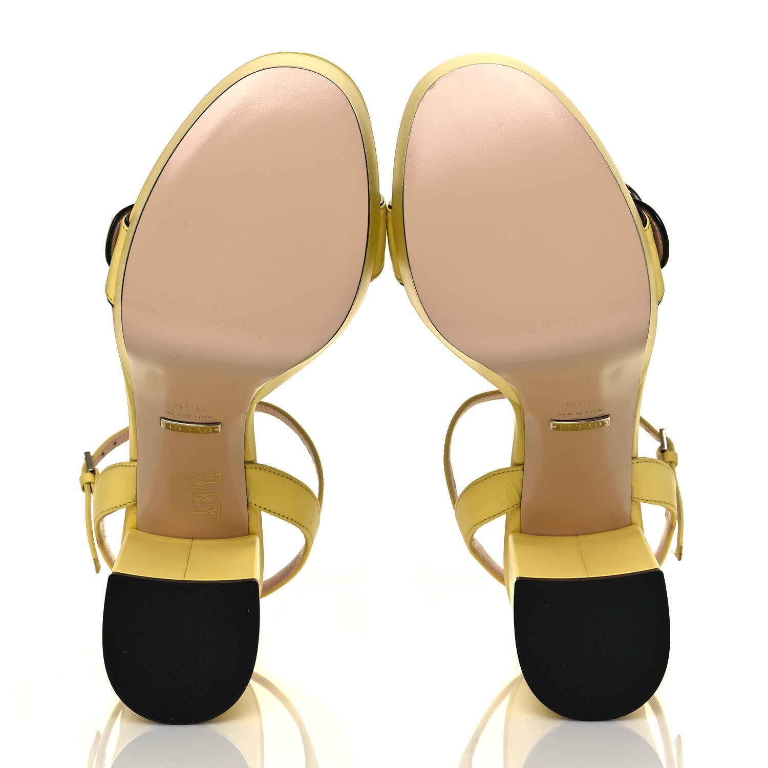 Gucci Calfskin GG Marmont Ankle Wrap 30/115mm Platform Sandals 39.5 Banana 5 of 8