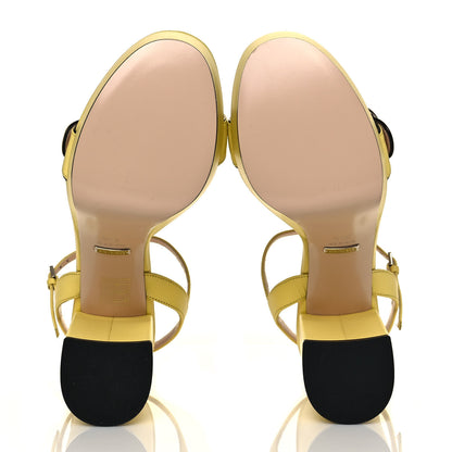 Gucci Calfskin GG Marmont Ankle Wrap 30/115mm Platform Sandals 39.5 Banana 5 of 8