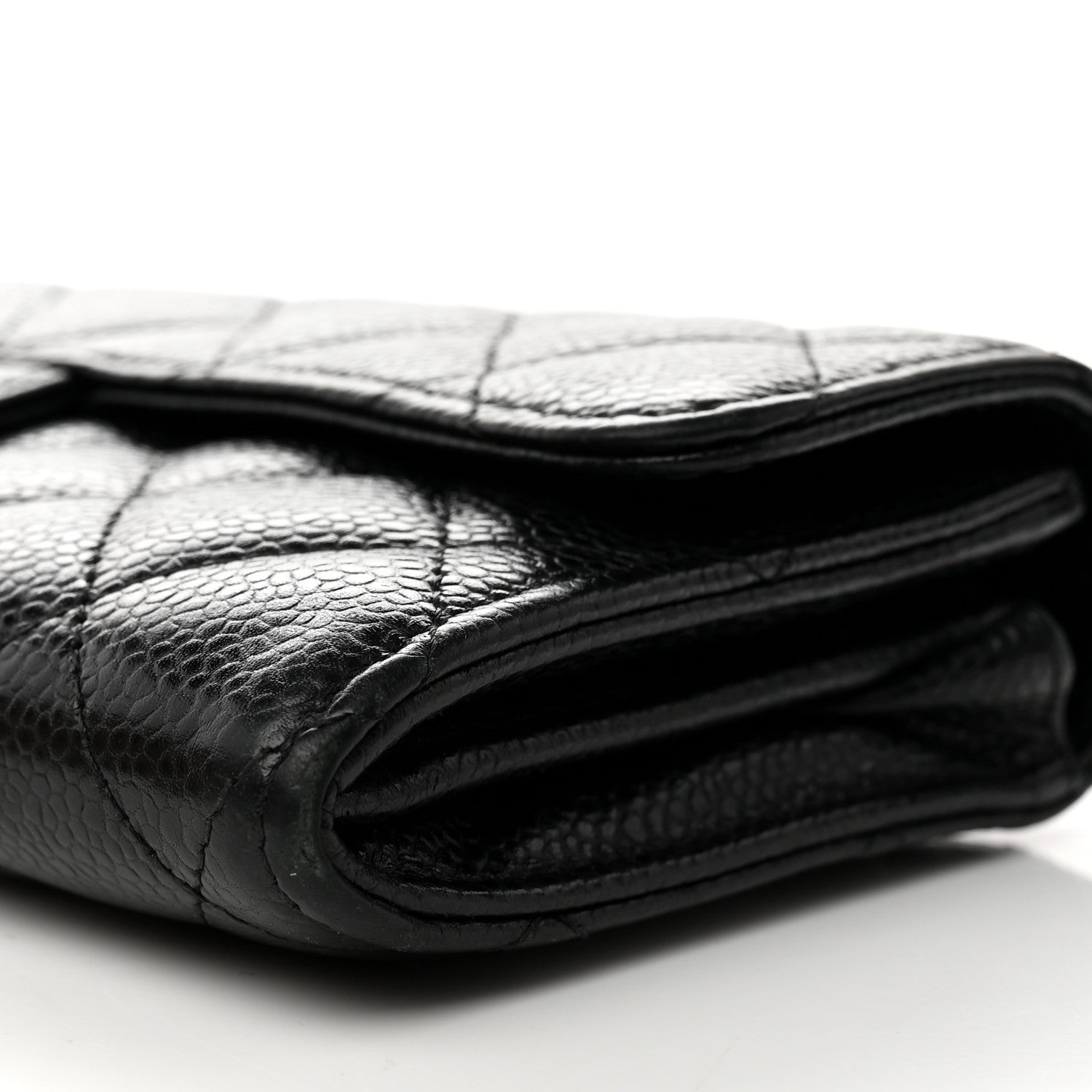 Chanel Caviar Quilted Large Gusset Flap Wallet Black 10 of 11