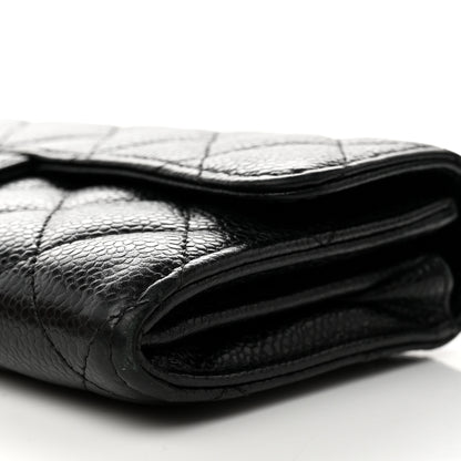 Chanel Caviar Quilted Large Gusset Flap Wallet Black 10 of 11