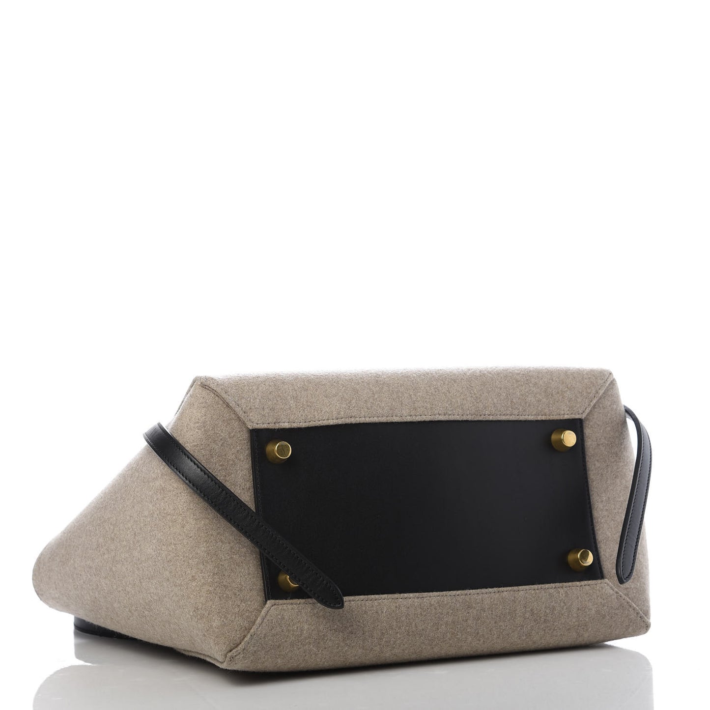 Felt Smooth Calfskin Mini Belt Bag Beige