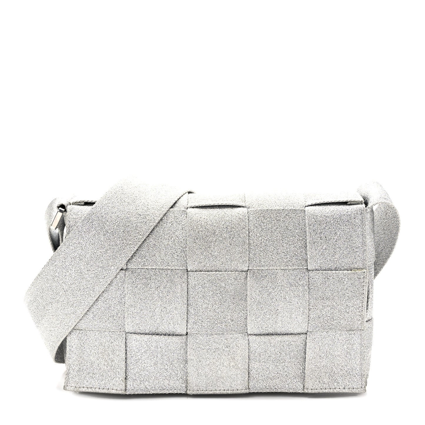 Webbing Maxi Intrecciato Cassette Bag Silver