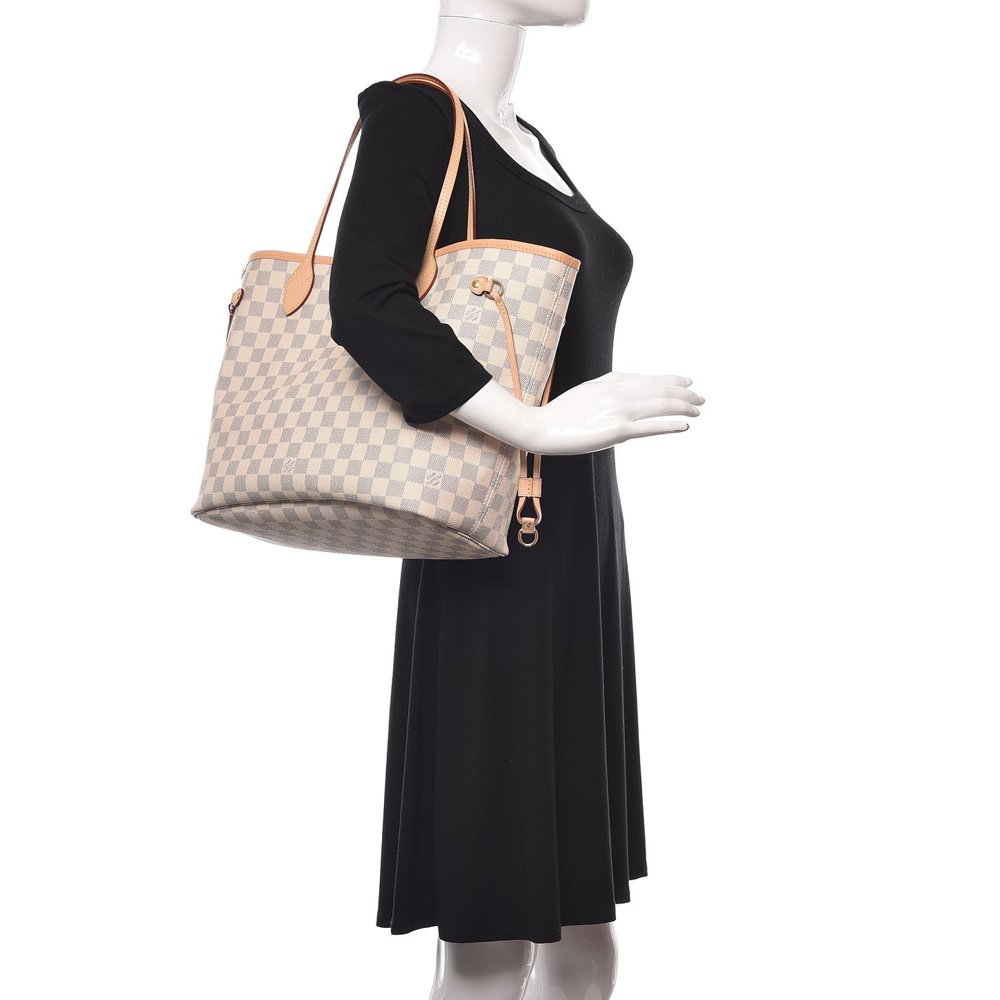 Damier Azur Neo Neverfull MM Rose Ballerine