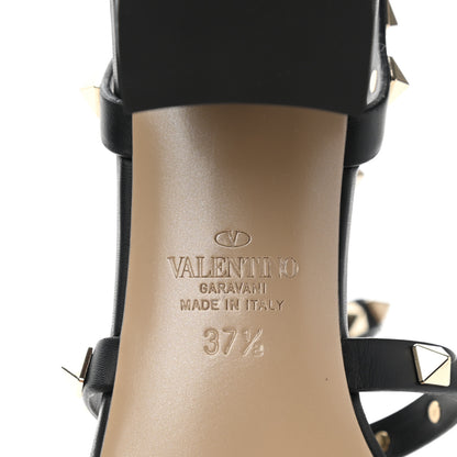Valentino Garavani Calfskin Rockstud 60mm City Sandals 37.5 Black 6 of 8