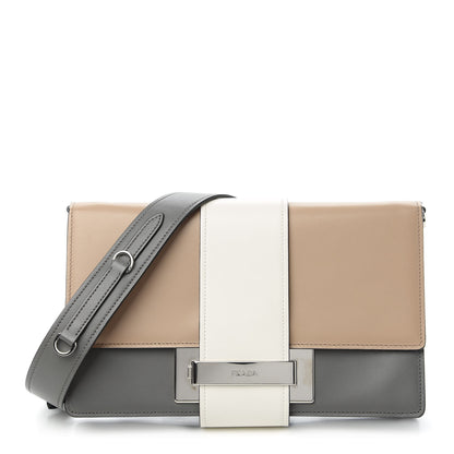 Prada City Calf Plex Ribbon Bag Cammeo Bianco Marmo 1 of 10
