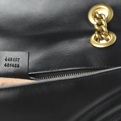 Gucci Calfskin Matelasse Small GG Marmont Shoulder Bag Black 10 of 12