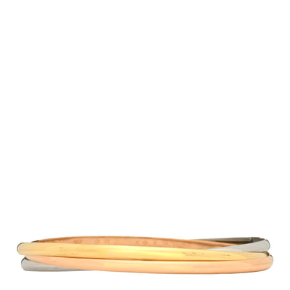 Cartier 18K Pink Yellow White Gold 3.5mm Trinity Bangle Bracelet 62 1 of 3