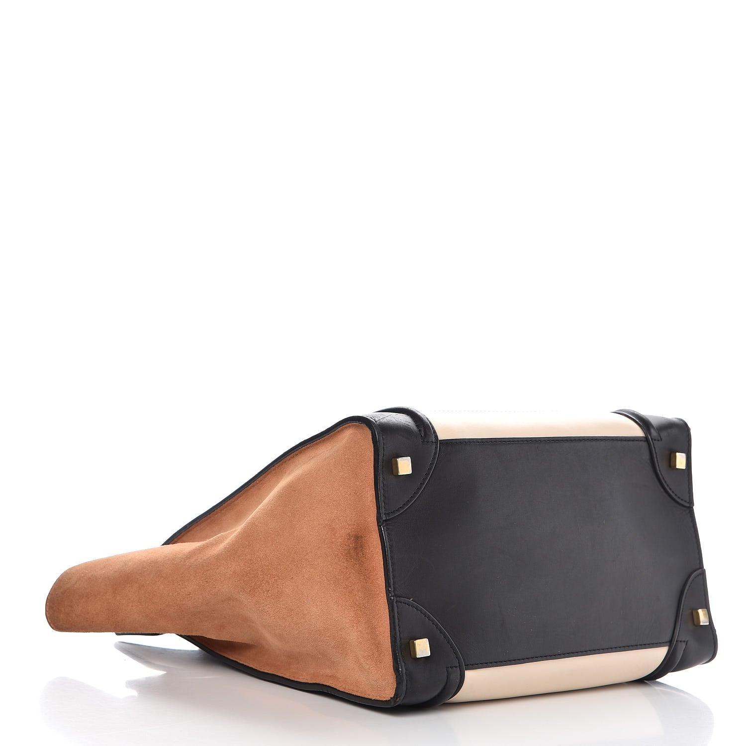 Celine Satin Calfskin Suede Mini Tri-Color Luggage Seashell 4 of 16