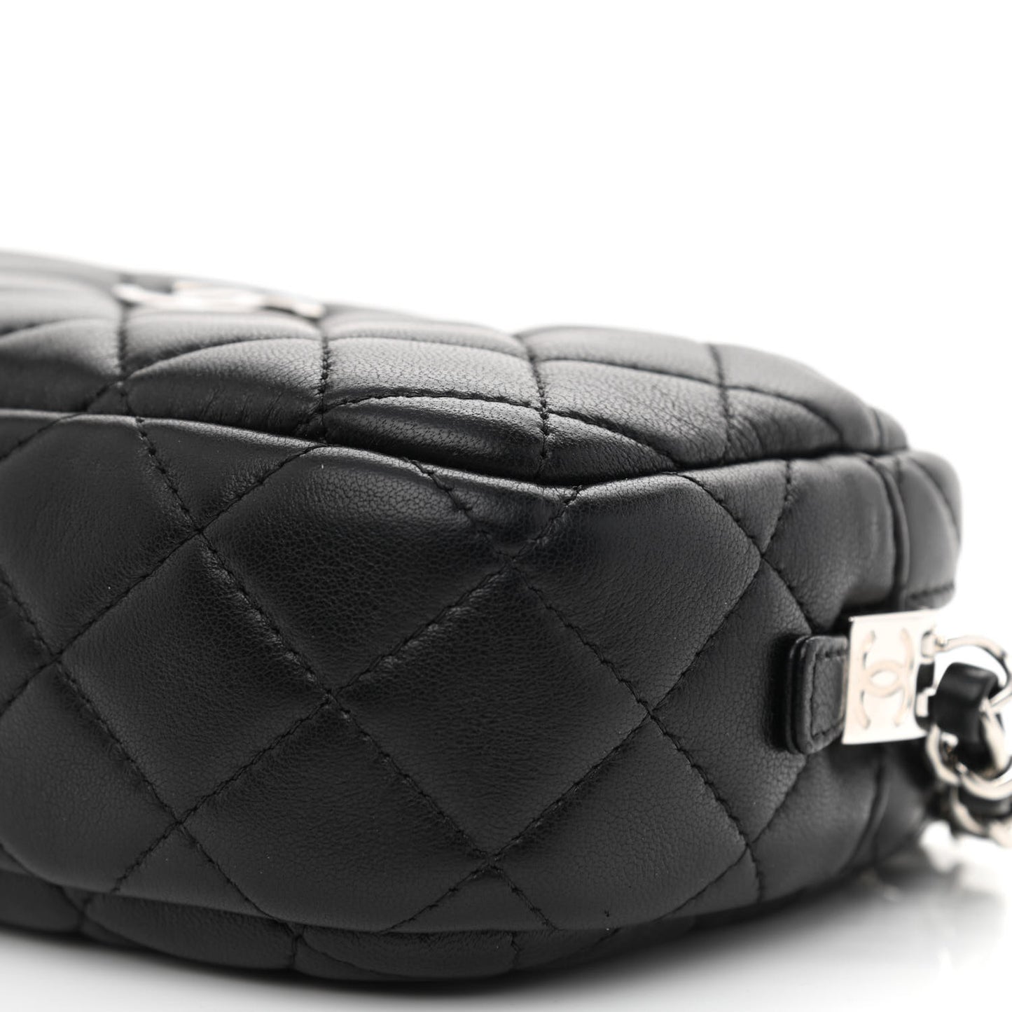 Calfskin Quilted Camera Case Black
