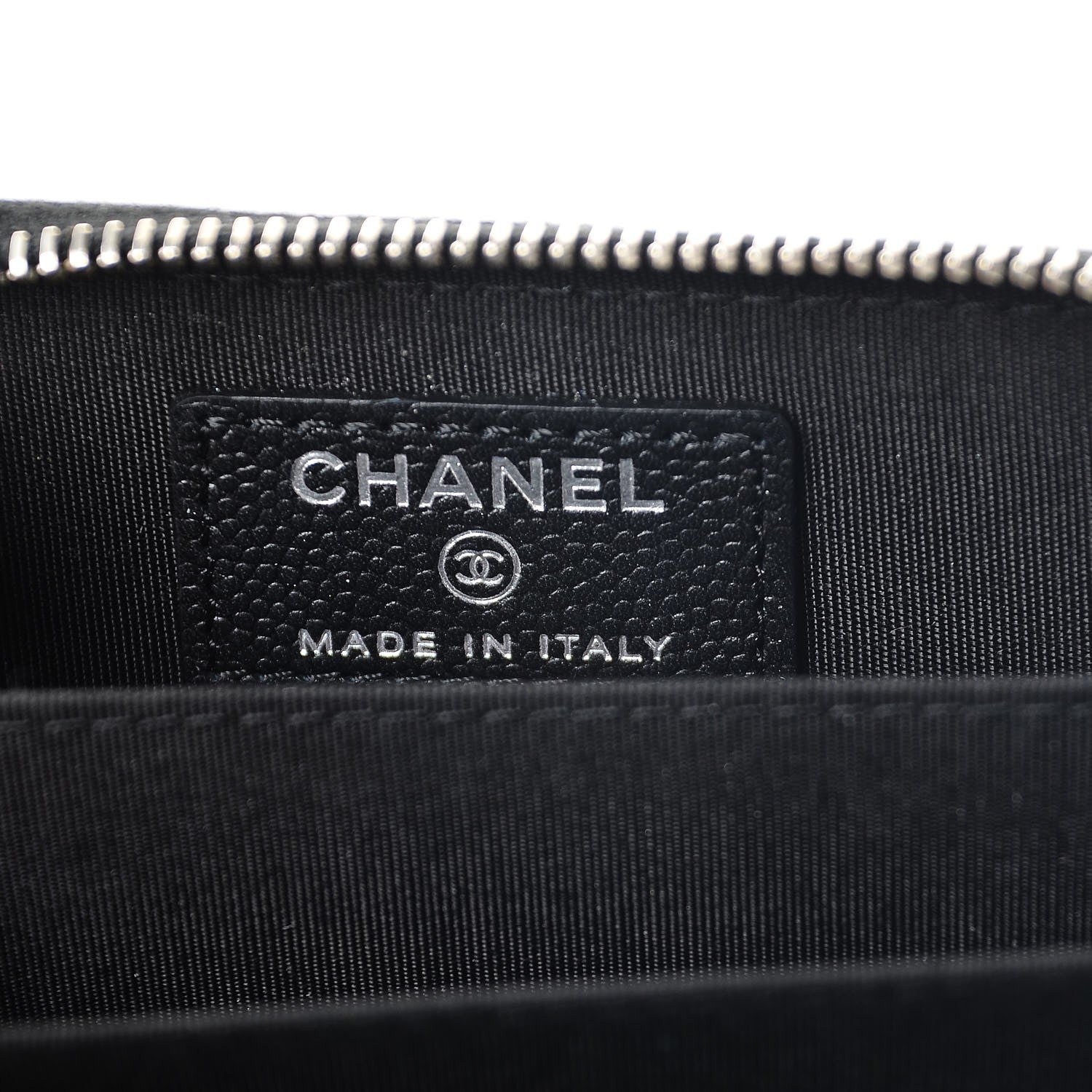Chanel Caviar Camellia Embossed Zip Coin Purse Black 6 of 8
