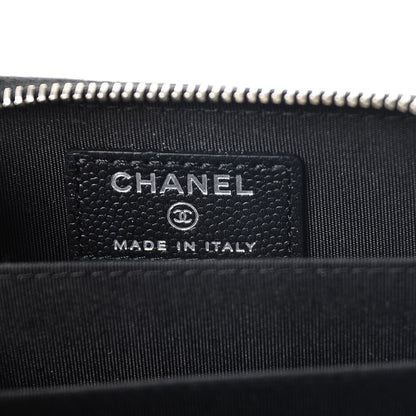 Chanel Caviar Camellia Embossed Zip Coin Purse Black 6 of 8