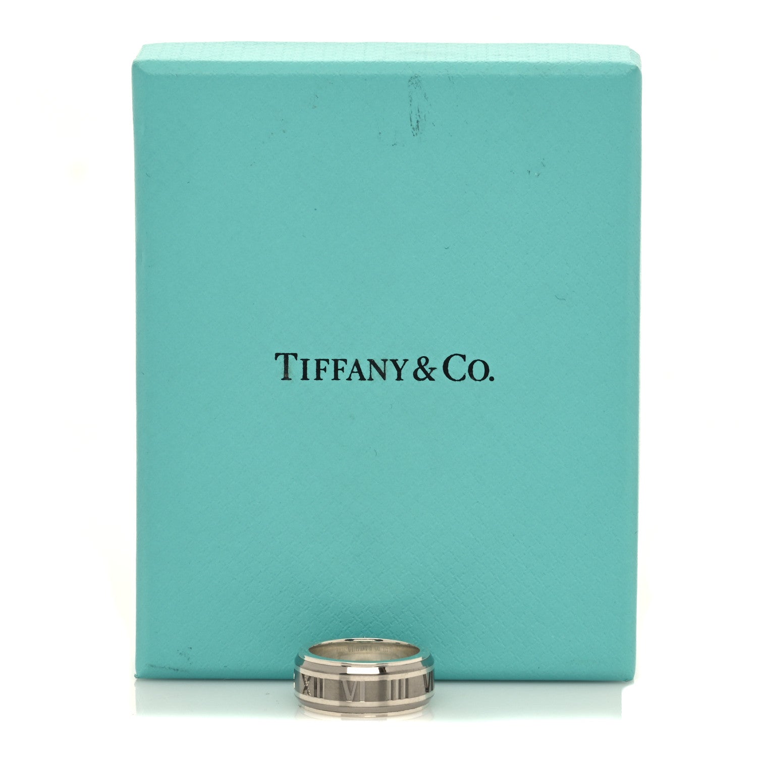 Tiffany Sterling Silver Titanium Atlas Band Ring 53 6.25 6 of 6
