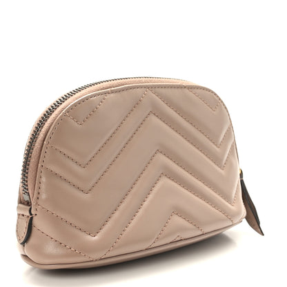 Gucci Calfskin Matelasse GG Marmont Pouch Cosmetic Case Porcelain Rose 3 of 7