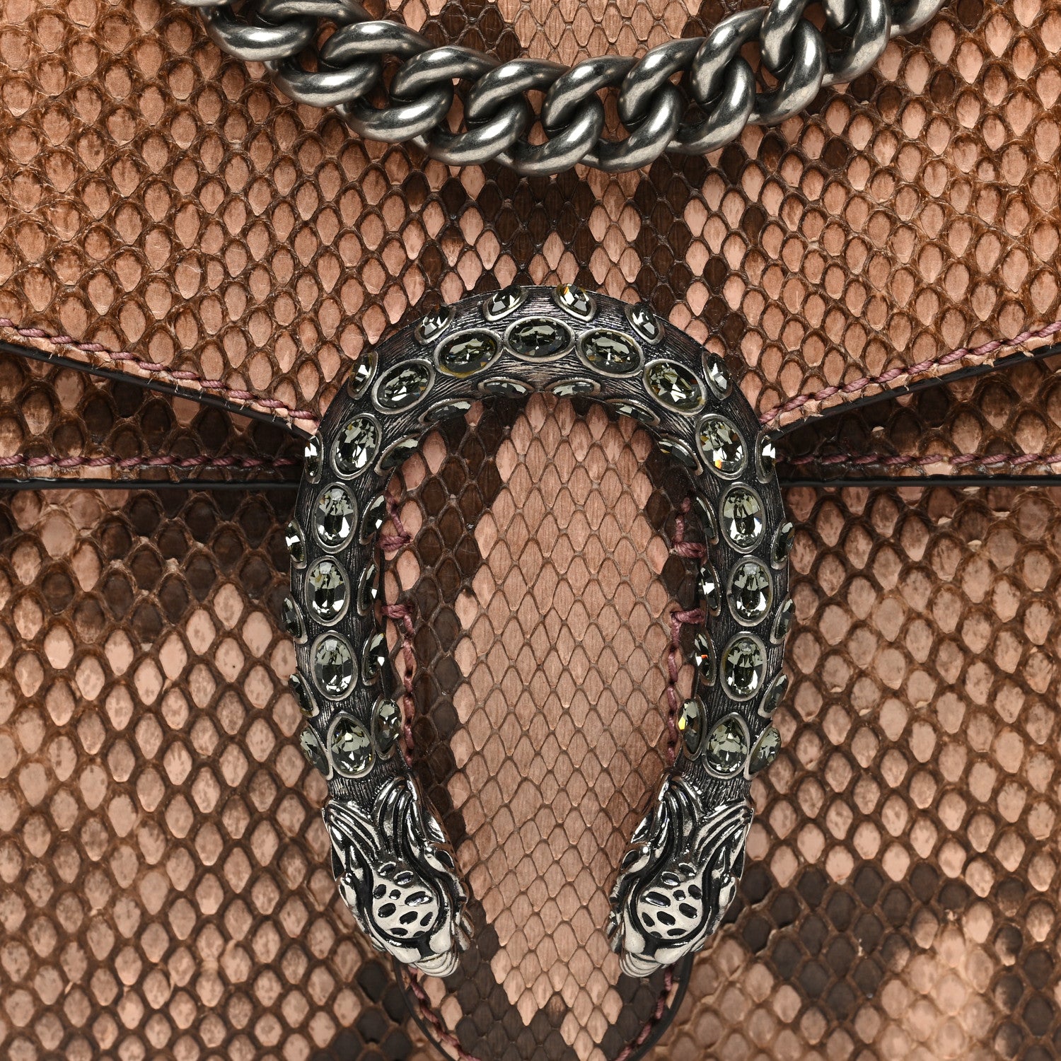 Gucci SnakeskinCrystal Mini Dionysus Shoulder Bag Pastel Pink 8 of 10