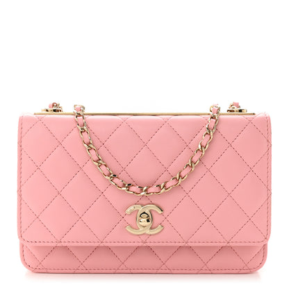 Chanel Lambskin Quilted Trendy CC Wallet On Chain WOC Pink 1 of 12