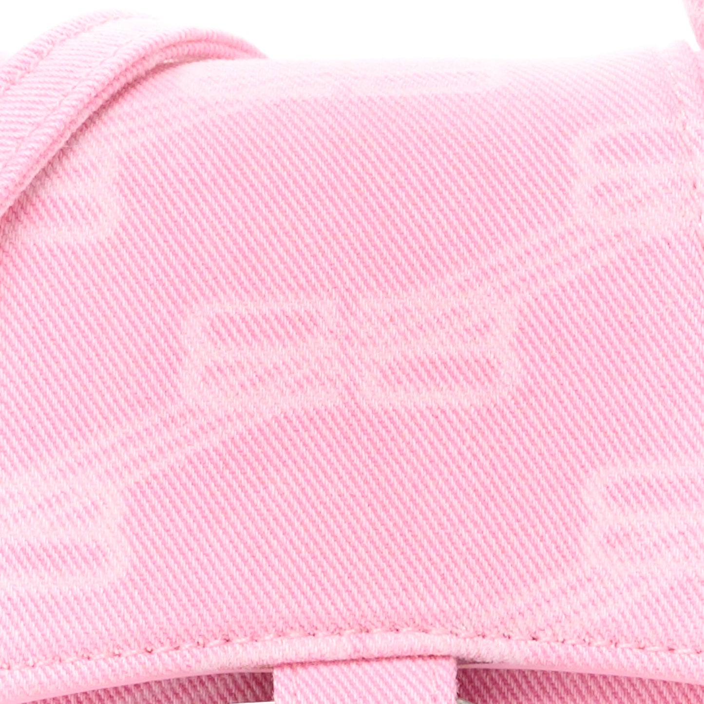 Washed Denim BB Monogram Hourglass Top Handle Bag XS Pink