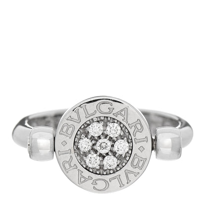 Bulgari 18K White Gold Diamond Black Onyx Bvlgari Bvlgari Flip Ring 52 6 1 of 8