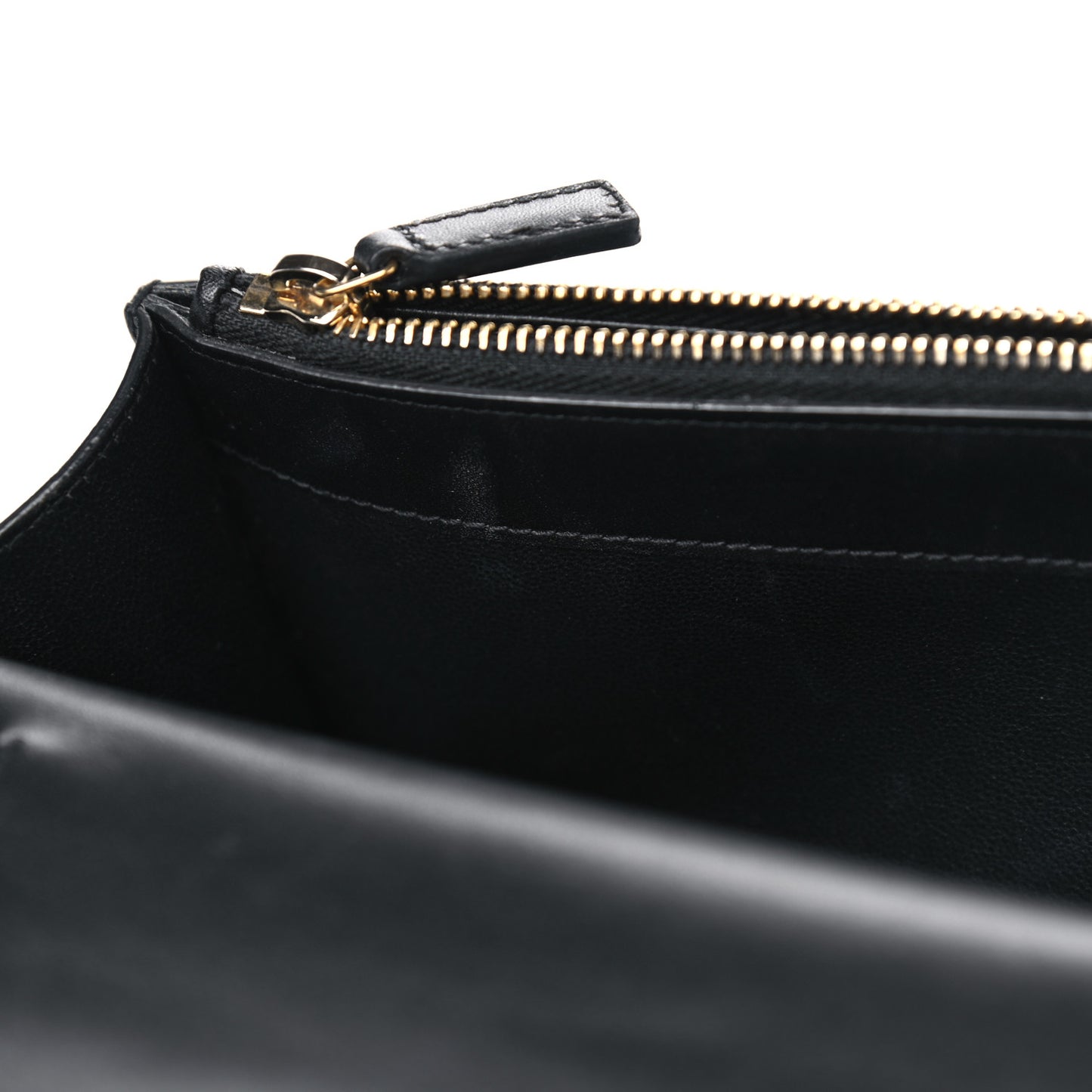 Smooth Calfskin Classic Monogram Kate Tassel Chain Wallet Black