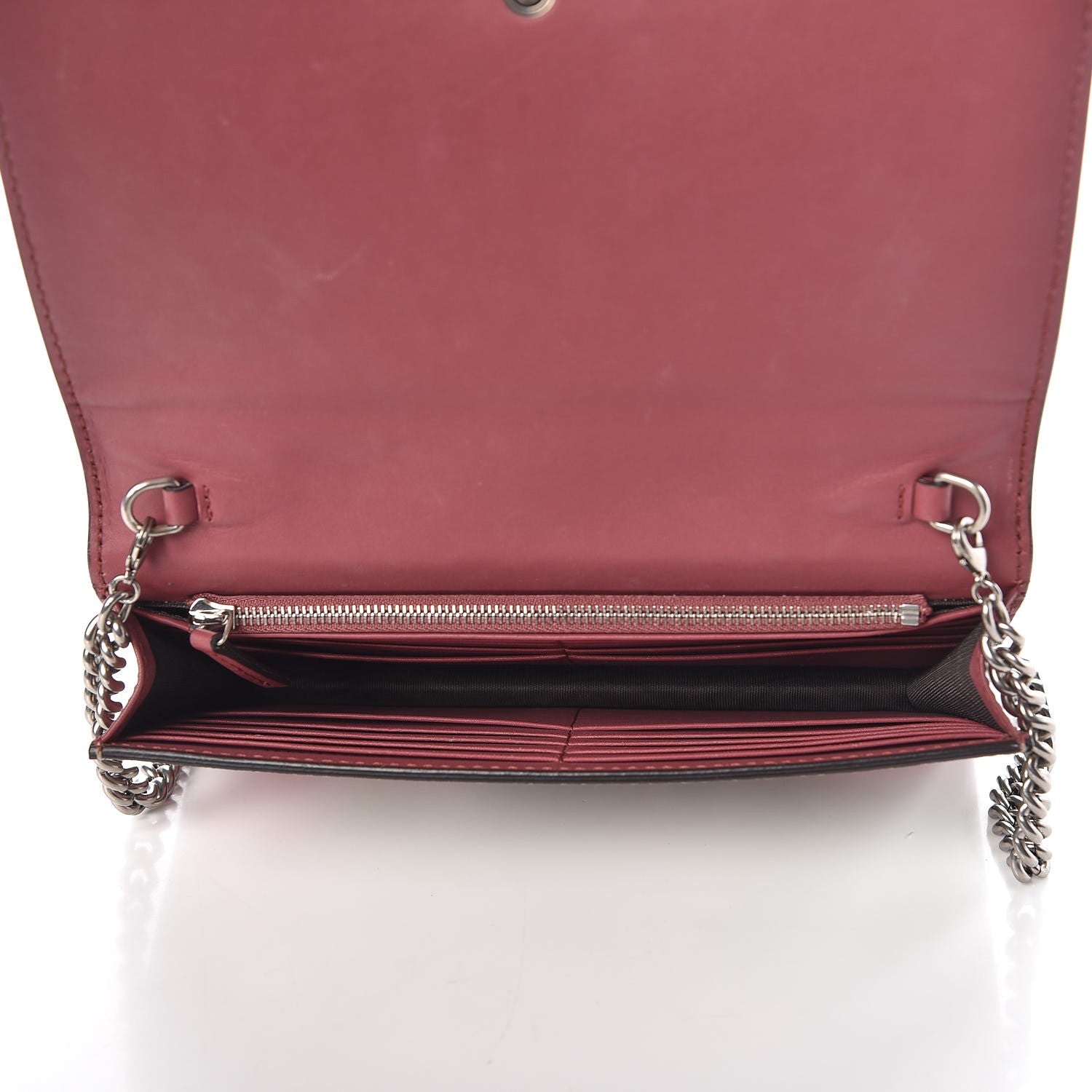 Gucci GG Supreme Monogram Blooms Chain Wallet Beige Multicolor Dry Rose 5 of 8
