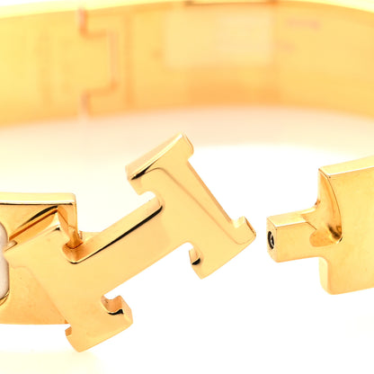 Hermes Enamel Narrow Clic Clac H Bracelet PM Pannacotta 4 of 5