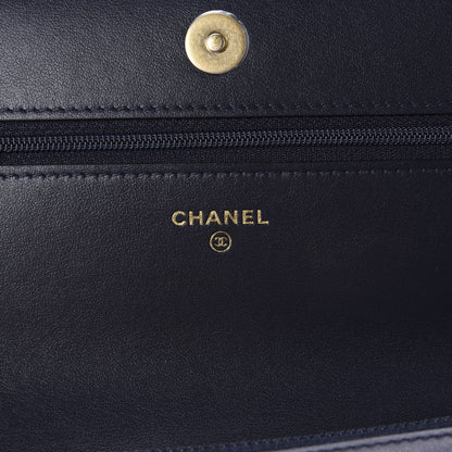 Chanel Wool Tweed Lambskin Quilted 19 Wallet On Chain WOC and Coin Purse Blue White Red 8 of 12