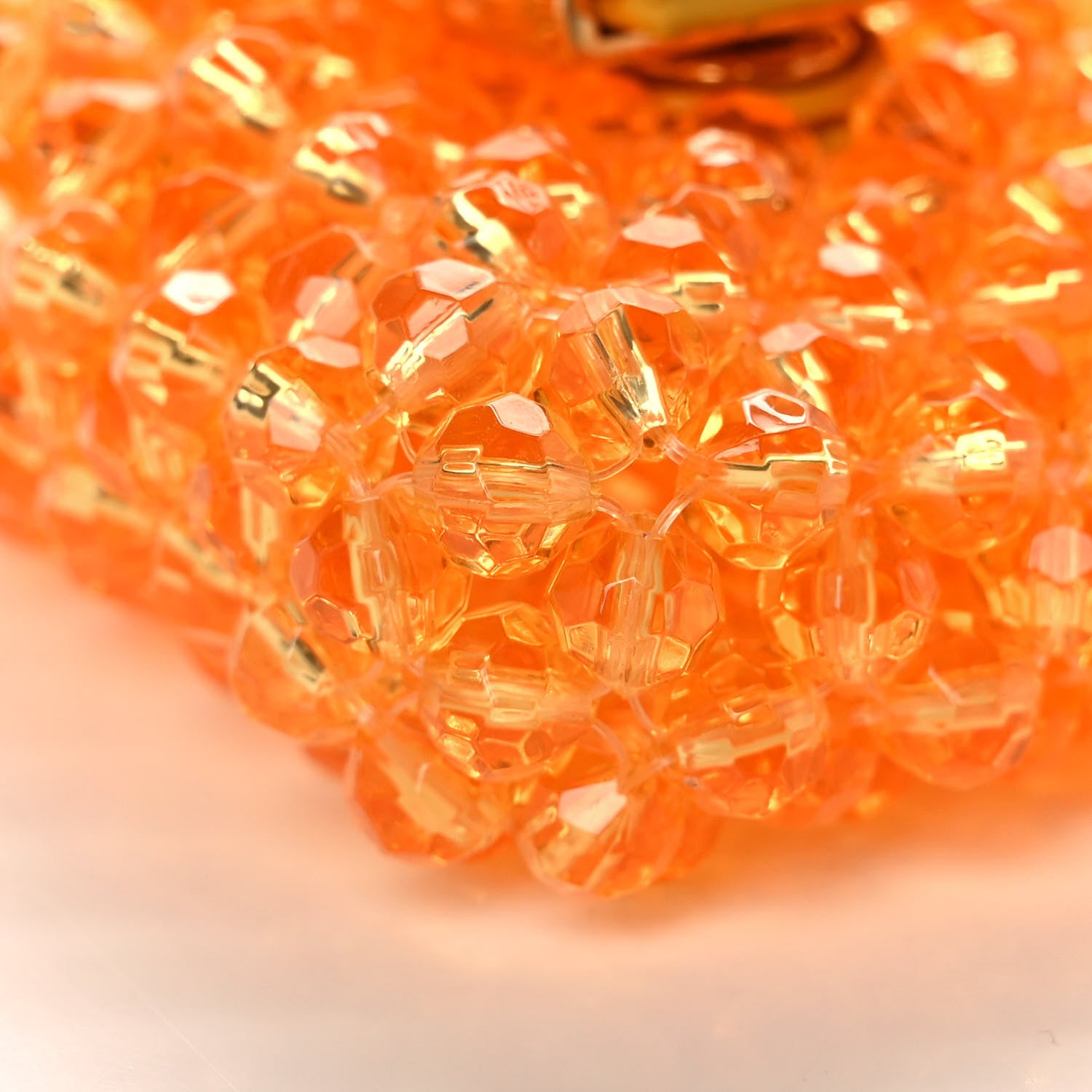 Fendi Glass Vitello King Beaded Mini Pico Baguette Charm Orange 5 of 9
