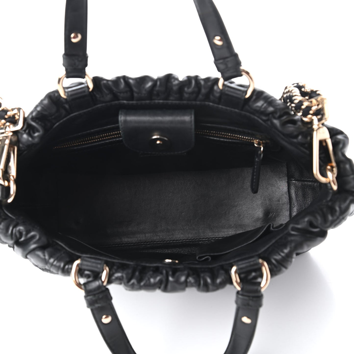 Gaufre Lambskin Cannage Delices Tote Black