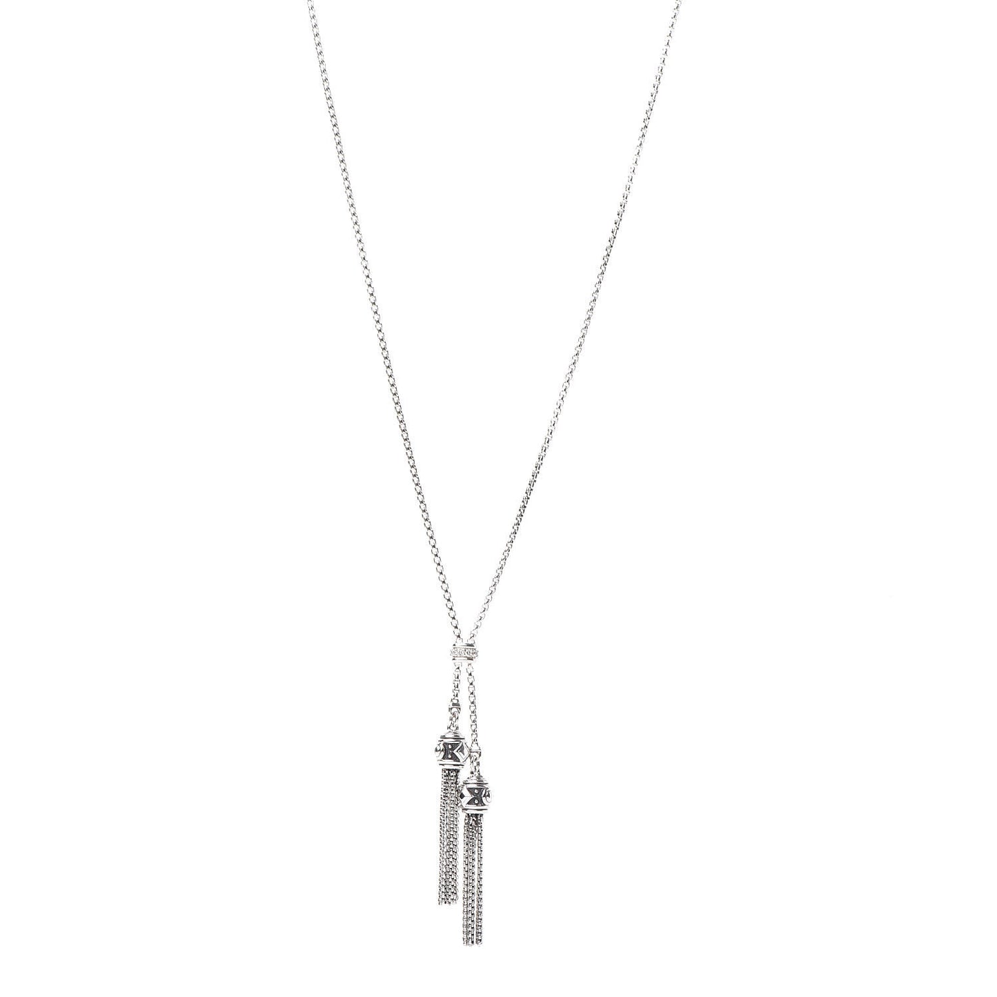 Sterling Silver Diamond Renaissance Tassel Necklace