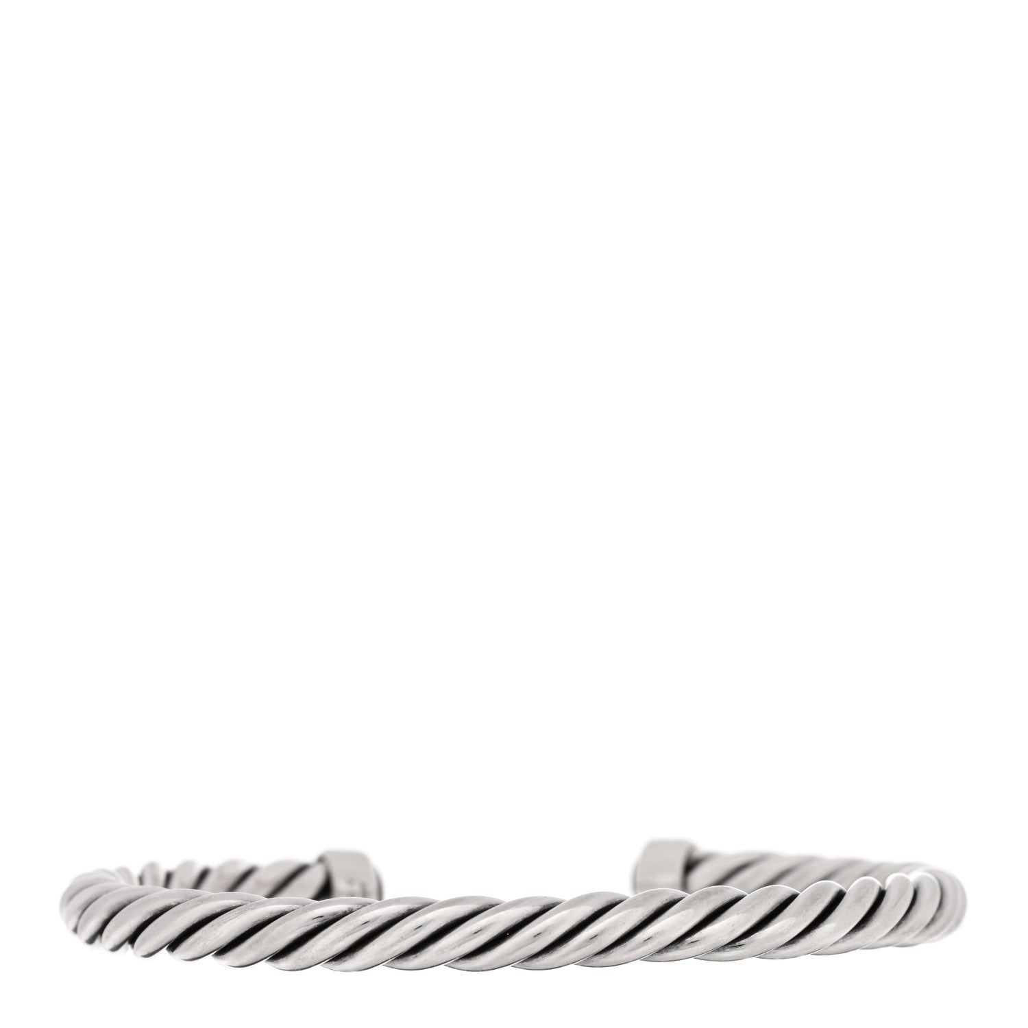 David Yurman Sterling Silver Onyx 6mm Cable Classic Cuff Bracelet 2 of 3