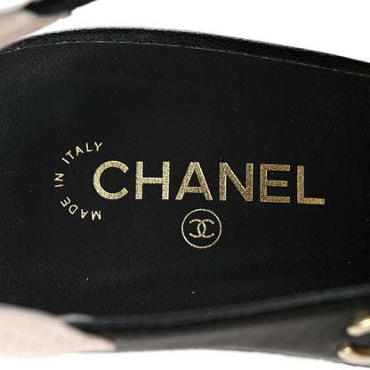 Chanel Lambskin Slingback Pumps 39.5 Black White 8 of 12