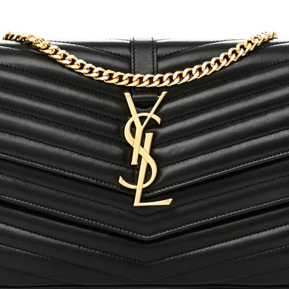Saint Laurent Lambskin Matelasse Chevron Monogram Sulpice Chain Wallet Black 7 of 10