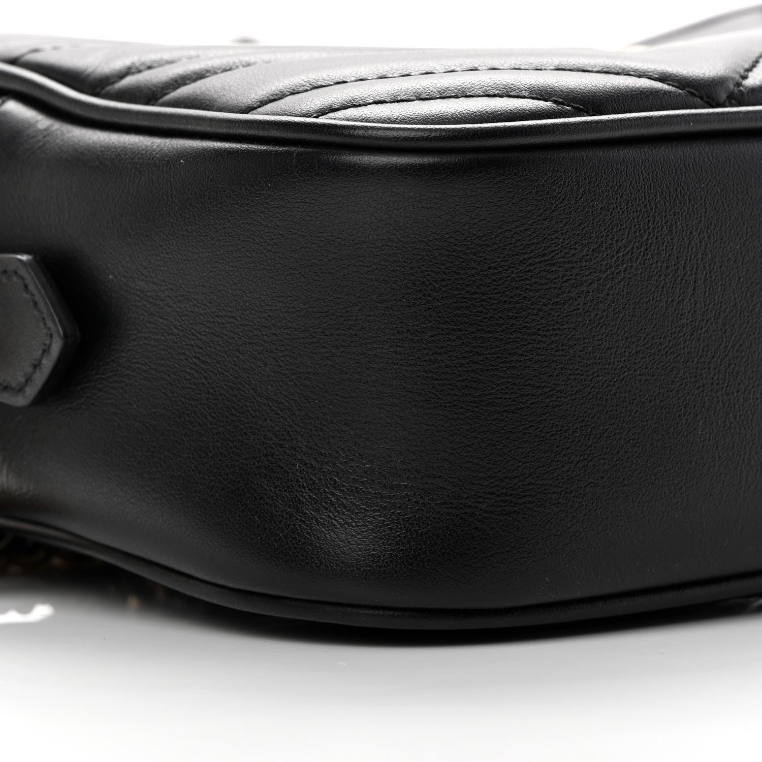 Gucci Calfskin Matelasse Small GG Marmont Chain Shoulder Bag Black 9 of 12