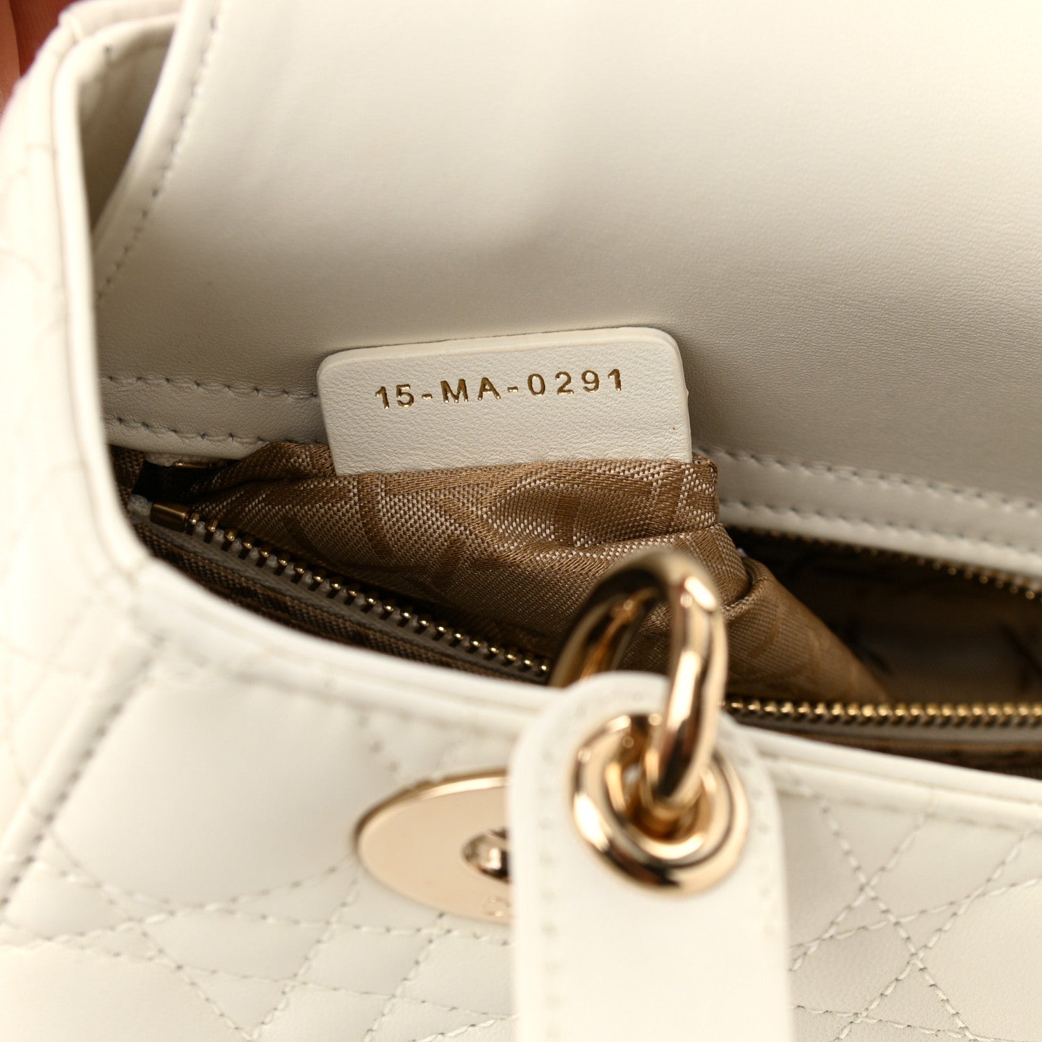 Christian Dior Lambskin Cannage Small My ABCDior Lady Dior White 6 of 11