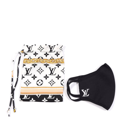 Louis Vuitton Knit LV Initials Face Mask Black 2 of 3