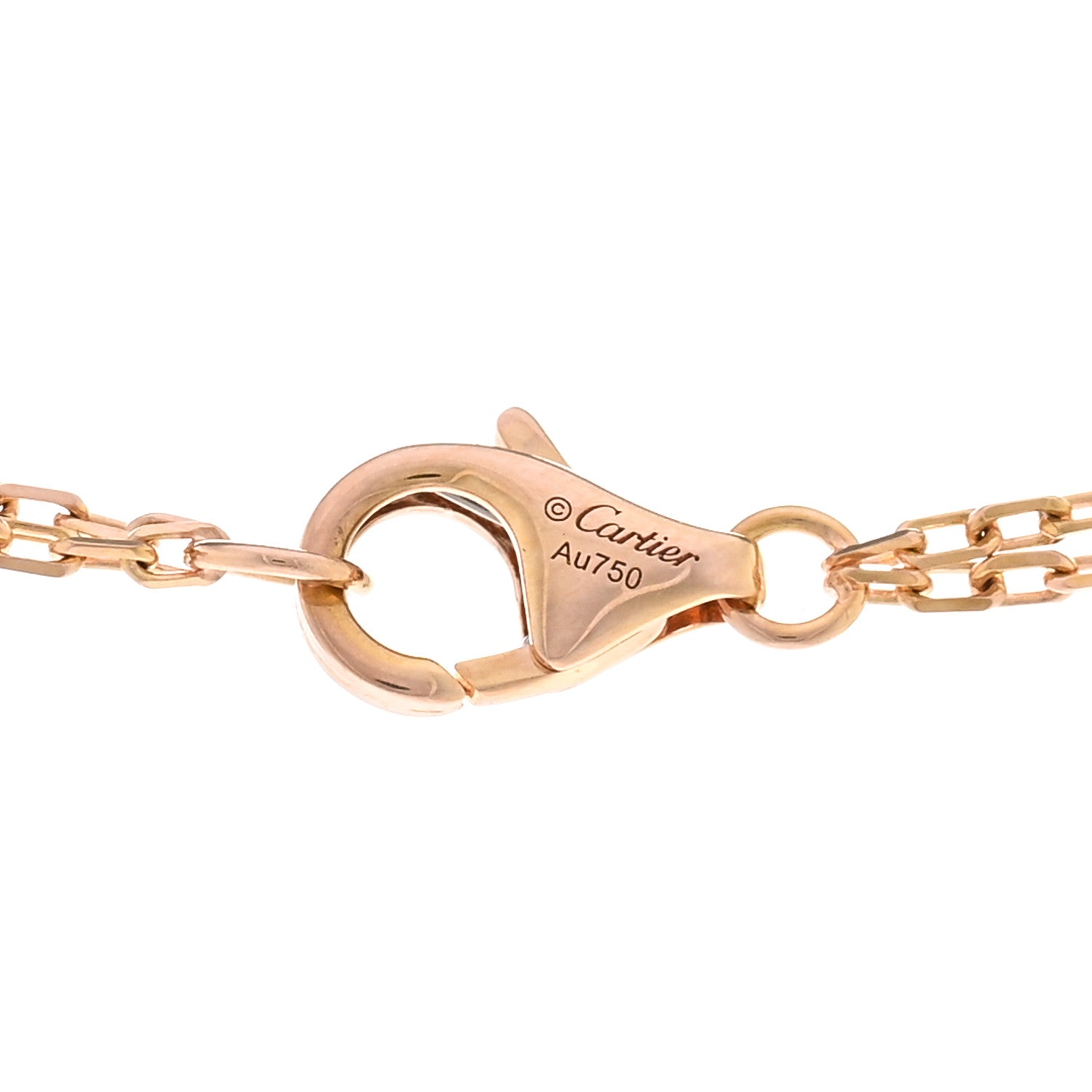Cartier 18K Pink Gold 2 Diamond LOVE Necklace 4 of 5