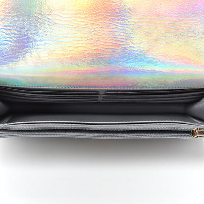 Chanel Iridescent Goatskin Quilted Wallet On Chain WOC Silver 5 of 12