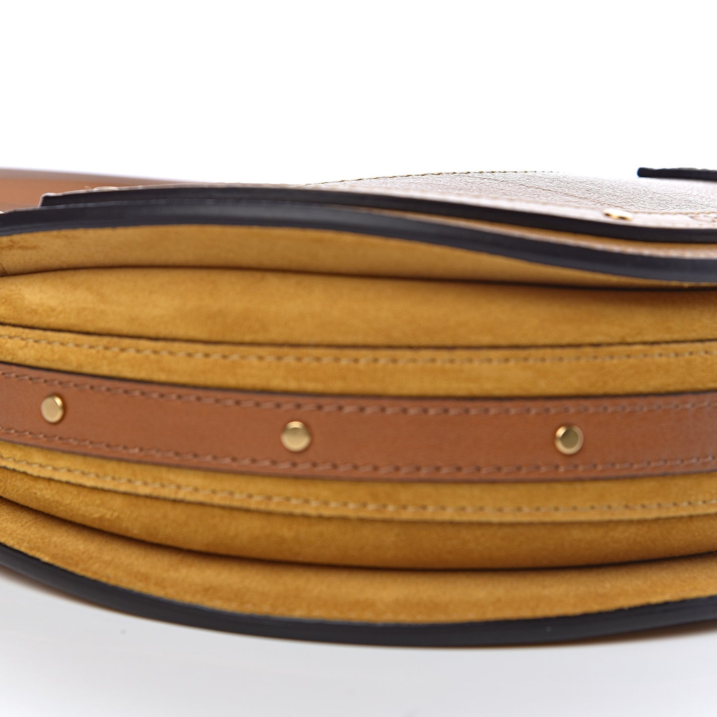 Calfskin Suede Small Pixie Bag Mustard Brown