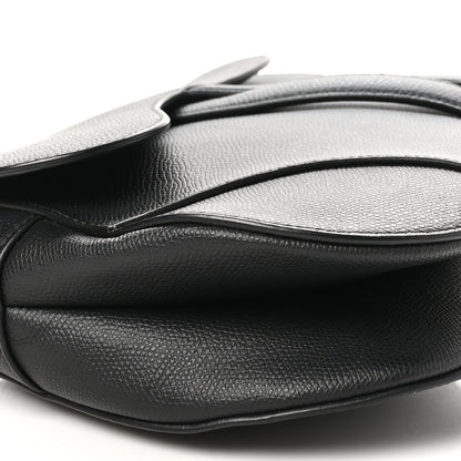 Christian Dior Grained Calfskin Saddle Bag Black 9 of 10