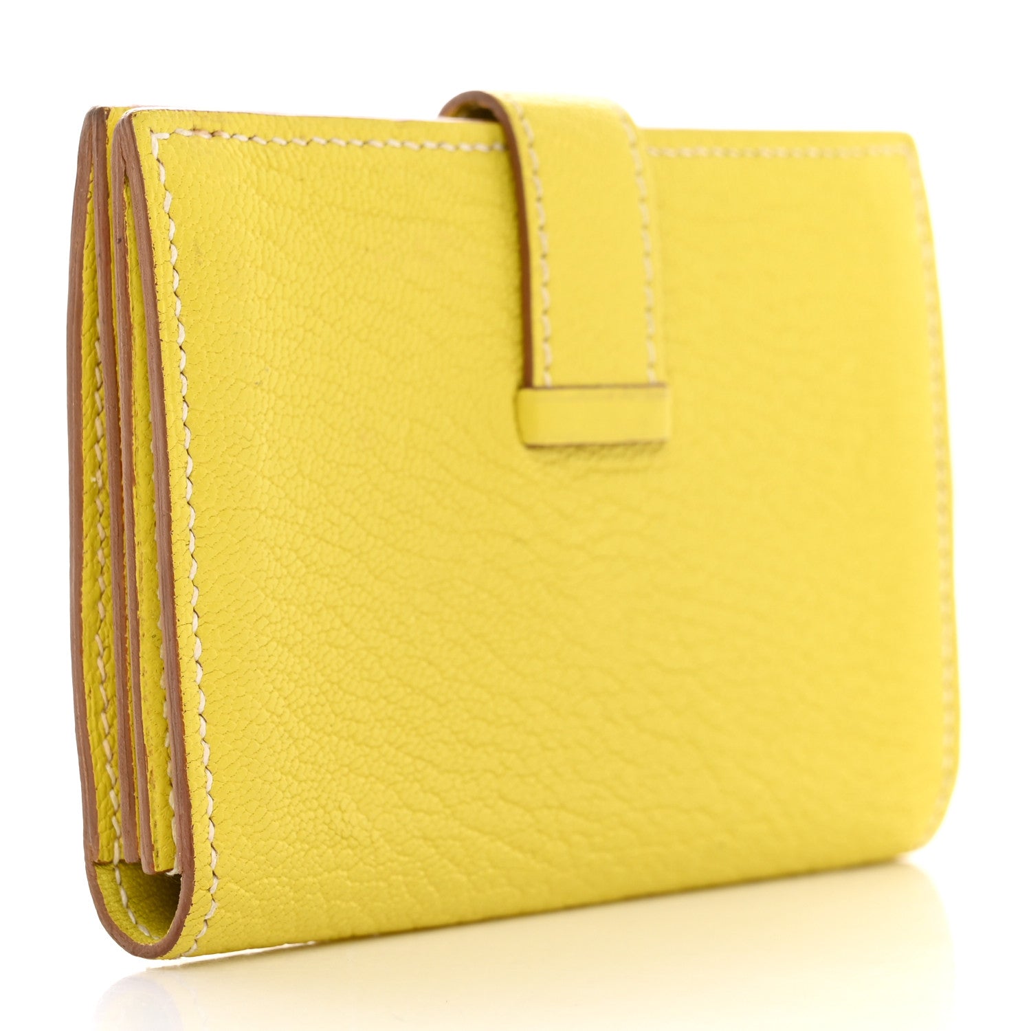 Hermes Chevre Mysore Bearn Card Holder Wallet Lime 3 of 11