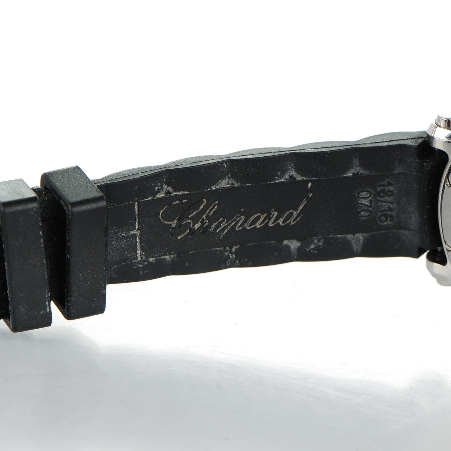 Chopard Stainless Steel Rubber 3 Diamond 36mm Happy Sport Quartz Watch Black 9 of 12
