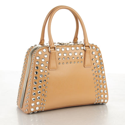 Prada Saffiano Vernice Crystal Pyramid Bag Cammeo 3 of 7