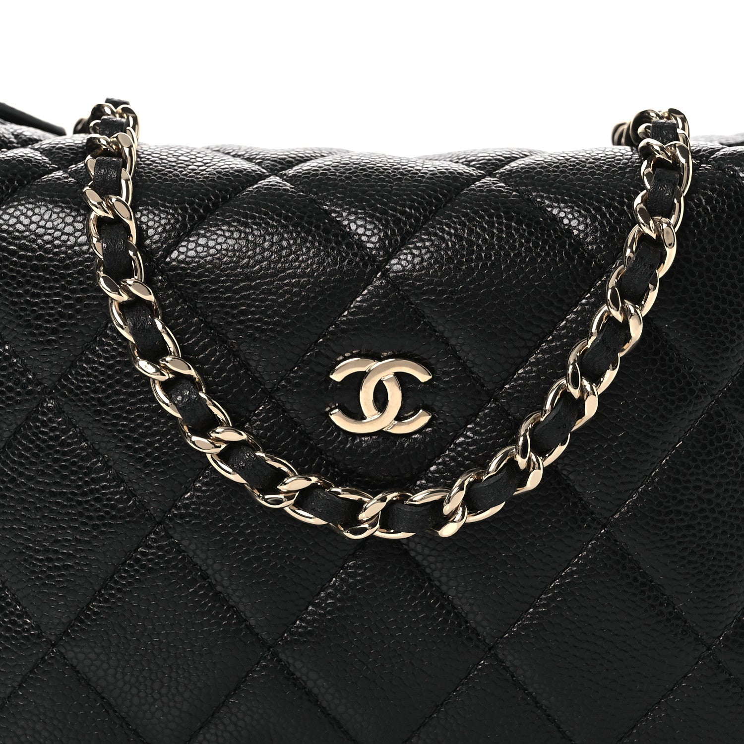 Chanel Caviar Quilted Hobo Clutch With Chain Black 7 of 9